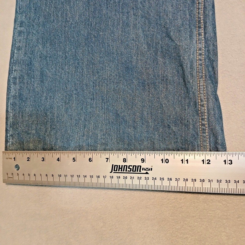 Zara Women's Wonky Crisscross High-Rise Wide-Leg Denim Jeans Blue Size 12 - Picture 7 of 13